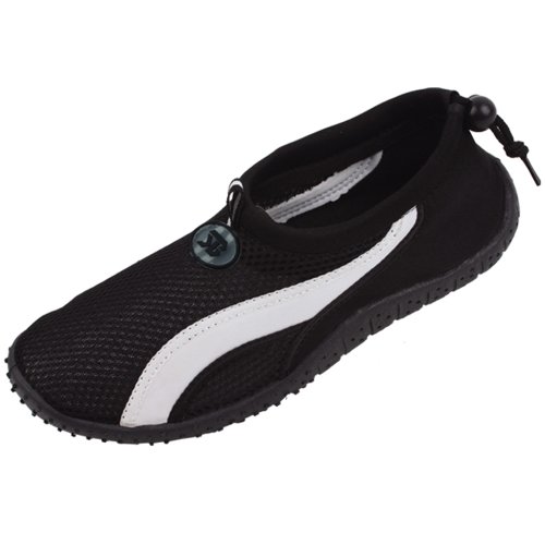 G4U-SVB 5A908 Men's 4 Colors Water Shoes Aqua Socks Slip on Athletic Pool Beach Surf Yoga (8 D(M) US, Black)