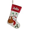 DearSun 18 Dia Personalized Christmas Stocking with Embroidered Names Lovely Christmas Sloth Designs Quality Linen Stockings for Holiday Family Decor Sloth