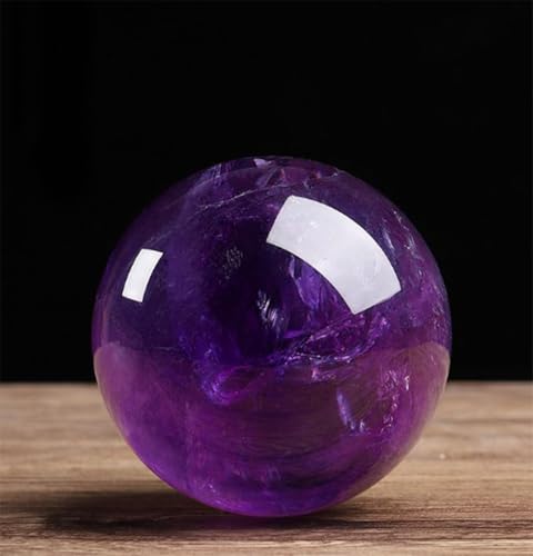 Cristal améthyste violet en forme de sphère décorative avec stand de 6cm