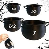 Mini Witch Cauldron Set, Wizard Kitchen Measuring Cup Set, Cauldron Measuring Cups, 4 PCS 1/4, 1/3, 1/2, 1 Cup Measuring Cup, Food Measuring Cups Portion Control, Kitchen Aid Measuring (4 pack)