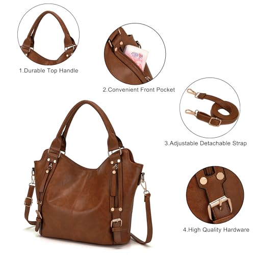 Image of Crossbody Bags for Women Large Hobo Purse Shoulder Handbag Wallet Set 2PCS | Soft PU Leather,Total 9 Pockets,Large Capacity,with a Spacious Functional Wallet,Detachable Shoulder Strap,Stylish Design