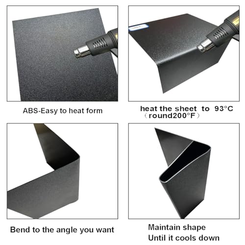Image of 1 /8 inch Thick, ABS Plastic Sheet - 12 inch X 24 inch Thin Rigid Plastic Sheet,Black - DIY Projects,Plastic Repair,Ideal for Signage, Displays, and Digital /Screen Printing (Matte & Textured) 2-Pack