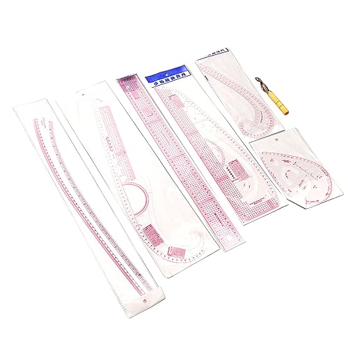 7pcs French Curve Ruler Set High Accuracy Complete Tools Sewing Rulers Set with Scale for Beginners Tailors Pattern Making by shenruifa - Used condition - Image 2