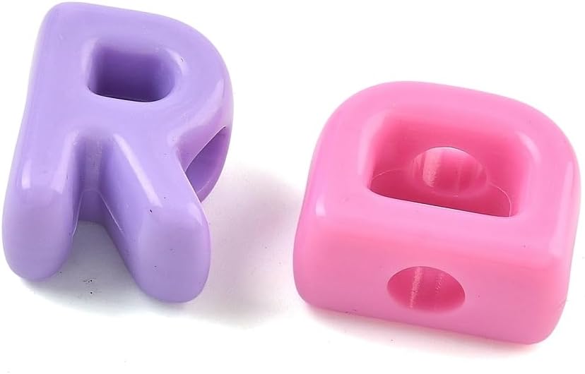 160 pcs Randomly Opaque Acrylic Letter Beads Large Hole Alphabet Beads for Jewelry Making Crafts Bracelet Keychain Phone Straps