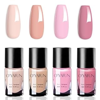 Nude Pink Nail Polish - 4Pcs Peel Off Nail Varnish Sets - Water-Based Quick Drying Nail Polish Set All Seasons Art Salon Mother's Day Gifts Manicure