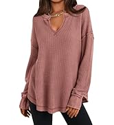 PRETTYGARDEN Womens Spring Fashion 2026 Waffle Knit Long Sleeve Tunic Tops for Women Loose Fit Dr...
