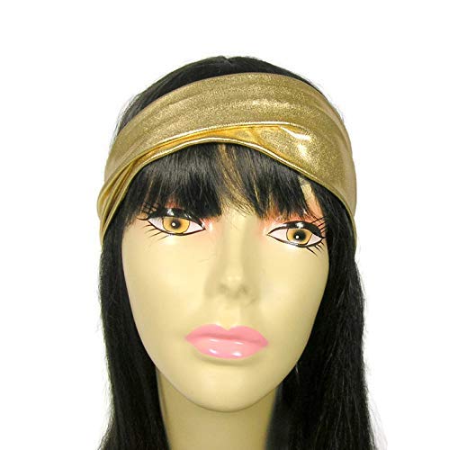 Cru Moderne Gold/Black lamé headband Amazon.com: Gold Lame Hair Scarves Gatsby Head Wraps 20s  main image 3
