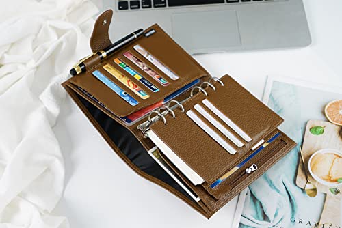 Moterm Personal Regular Rings Planner - Genuine Leather Binder Organizer (25Mm Ring, Pebbled-Chocolate) #TOP4