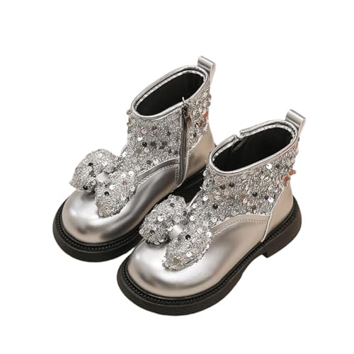 Girls Ankle Boots Fashion Sparkle Sequins Comfy Boots Fashion 2025 New Outdoor Non Slip Girl Riding Dress Boots