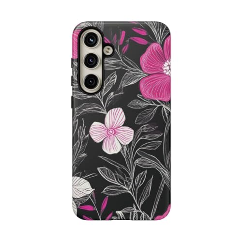 Coque Samsung S24 Plus motif floral rose rigide mate antichoc