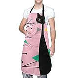 Mid Century Atomic Era Cat Starburst on Pink Women Men Chef Waterproof apron Waterproof Camo Kitchen...