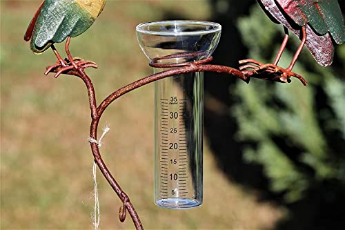 Unbekannt REGENMESSER Rabe - Echtglas, Metall - Gartenstecker/Regenmesser - Bunt - 136 cm hoch