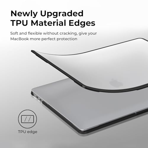 Image of BlueSwan Case Compatible for Macbook Pro 13 inch M2 M1 A2338 A2251 A2289 A2159 A1989 A1706 A1708, Released in 2024 2023 2022-2017,Anti-rupture TPU Frame + PC Matte Anti-fingerprint Cover-Frosted Clear