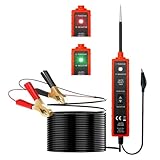 Svzadipe Automotive Power Circuit Tester with 16Ft Test Lead 6-24V DC LED Light Tester Fuse Tester Electric Light Test Pen Light Electrical Diagnostic Tool Short Circuit Finder (Red)