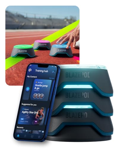 BlazePod Mini Kit 3 Reaction Training Light Pods - for Reflex Agility and Speed Training App-Controlled Interactive Sports Training System for Athletes Fitness Home Workouts and 1-on-1 Coaching