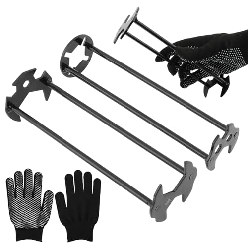 Zornaveli 2Pcs Multifunctional Basin Wrench Multifunctional Sink Faucet Tool with 7 Sizes 360 Rotating Universal Plumber Wrench for Tight Spaces Includes 1 Pair Gloves