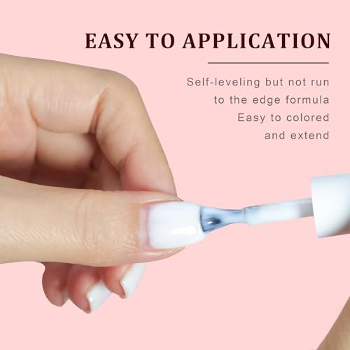 Fzanest Milky White Gel Nail Polish Rubber Base Builder Gel thumb #5
