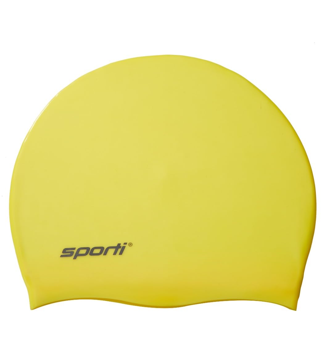 Sporti Solid Neon Silicone Swim Cap - Neon Yellow โ image 1