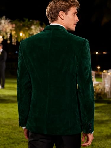 Image of Barry.Wang Velvet Mens Blazer Mardi Gras Sport Coat Brooch Regular Fit Tuxedo Peaked Lapel Suit Jacket Carnival Parade