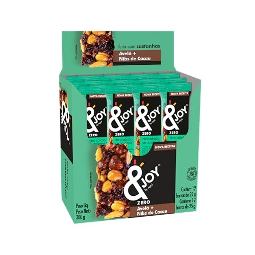 Enjoy Barra Zero Açúcar Avela E Nibs De Cacau 12 X 25G