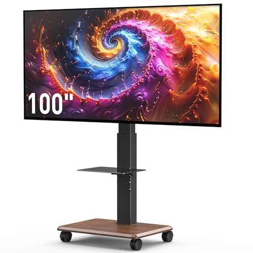 Piomudek Mobile Tv Stand with Glass Shelf