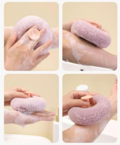 Esponja De Chuveiro Banho Esfoliação Corporal Limpeza Com Ventosa Massagem Pele Saudável - 1 unidade