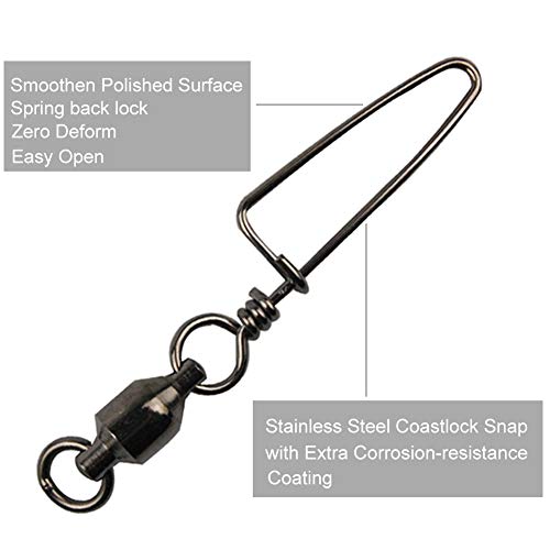 image for AGOOL Ball Bearing Fishing Swivel Stainless Steel High Strength with C