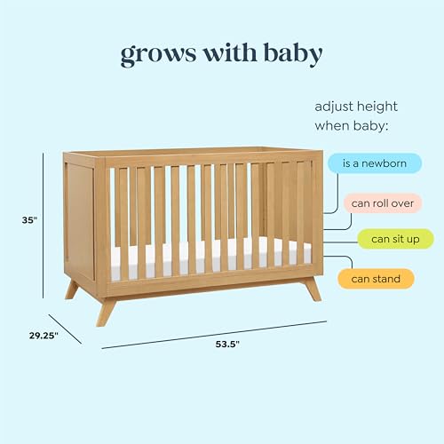 DaVinci Otto 3-in-1 Convertible Baby Crib - GREENGUARD Gold Certified Wooden Convertible Crib to Toddler Bed & Daybed - Baby Bed with 4 Adjustable Mattress Heights & Easy to Assemble - Honey - Image 4
