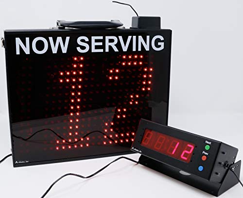 Alzatex Outdoor Take a Number System w/Ultra Bright 7 Inch Display, Wireless Next, Previous, and Reset Controller