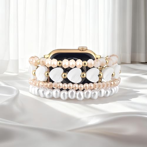 KOREDA Beaded Bracelets Compatible for Apple Watch Band 38mm 40mm 41mm 42mm 44mm 45mm 46mm Women, Fashion Handmade Dressy iPhone Watch Bands Stretchy Strap for iWatch Series 12 11 10 9 8 7 6 5 4 3 2 1 SE - image 8