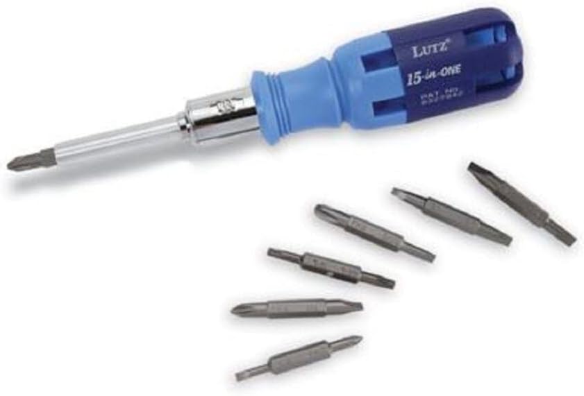 Lutz 21001 15-in-1 Ratchet Screwdriver, Blue