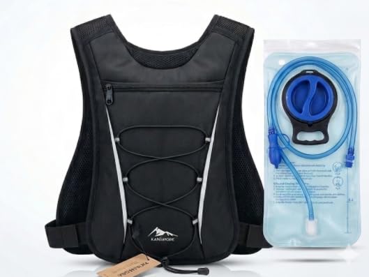 RAINSMORE Mochila de hidratación ultraligera con bolsa de hidratación de 2 litros: chaleco para correr para hombre y mujer, mochila de hidratación para bicicleta, mochila pequeña para correr, ciclismo