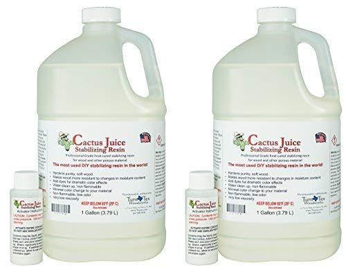 BVV Cactus Juice Stabilizing Resin for Woodworking - Cures and Hardens Soft Wood for DIY Projects, Carpentry - 2 Gallons