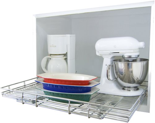 Shelf On Wheels 88 Expandable Heavy Duty Chrome Plated Pull Out Kitchen Cabinet Shelf, 22 by 22-Inch, Extra Large Item