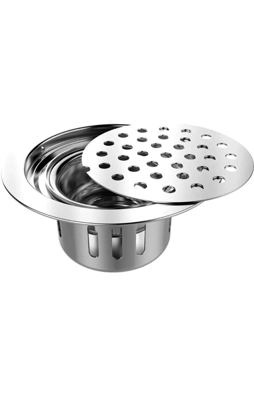 WEKTU Stainless Steel Floor Plain Drain Strainer with Cockroach Trap/Jali for Bathroom/Kitchen/Basin (B0CRKN9252) Amazon Price History, Amazon Price Tracker