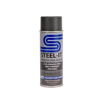 Steel-It 1006B Polyurethane, Industrial Paint Coatings, Weldable, Easy to Apply - Charcoal 12 Pack