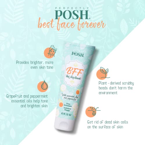 Perfectly-Posh-Exfoliating-Face-Wash-3-fl-oz-wPink-Grapefruit-Peppermint-Cucumber-Fruit-Flavor-Complete-your-skin-care-wBest-Face-Forever-BFF-Gentle-Face-Scrub-Refreshes-Hydrates-Skin