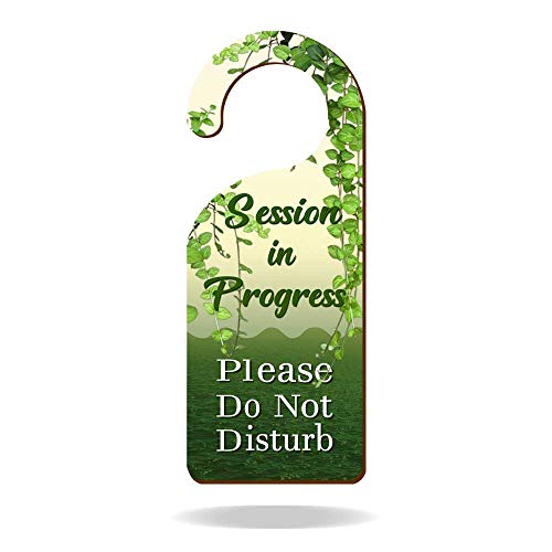 Sessiong in Progress Please Do Not Disturb Wooden Door Knob Hanger Sign Offices, Clinics, Law Firms, Hotels or During Therapy, Massage, Spa Treatment, Counseling Sessions 9"3.54" Decoration