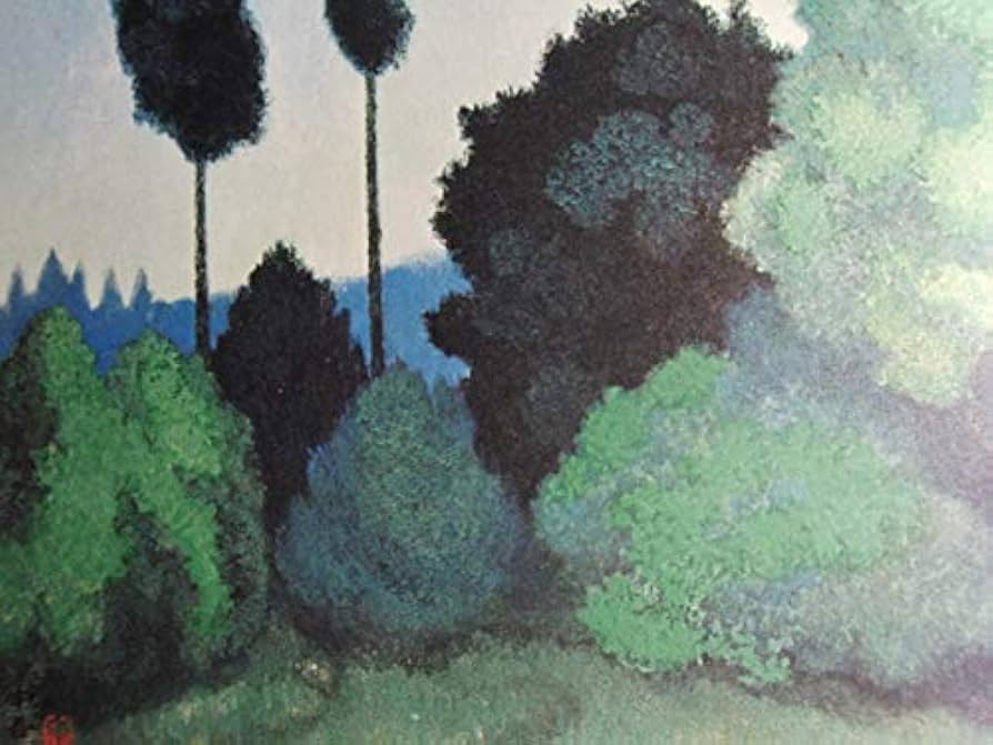 山田申吾、【緑の季節】、希少な大判額装用画集より、豪華限定版、新品額装付 山田申吾、【緑の季節】、希少な大判額装用画集より、豪華限定版、新品