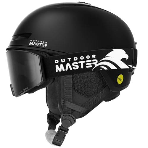 OutdoorMaster Ski Helmet Set,MIPS Ski Helmet with Lens by ZEISS Ski Goggles - MIPS Snowboard Helmet Set for Men, Women & Youth