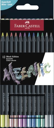 Amazon | Faber-Castell ブラックエディション メタリック色鉛筆:12本