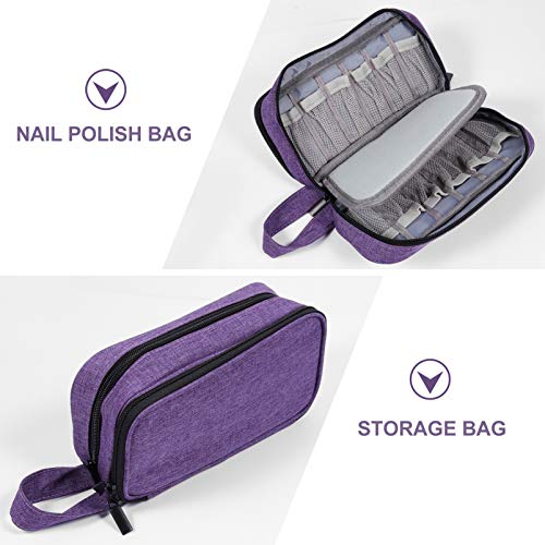 Lurrose Estojo de Esmalte de Unha Bolsa de Cosméticos Bolsa de Maquiagem Escovas Recipiente de Armaz