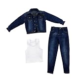 AMLESO 1/6 Scale Action Figure Clothes Jeans Coat Trouser Full Set Accessories