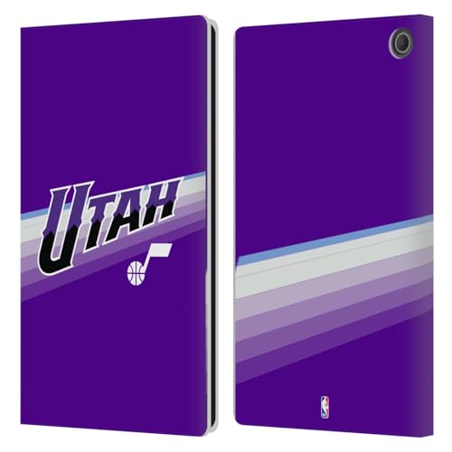 Étui Violet Portefeuille Amazon Fire Max 11 Anti-Rayures Design Utah Jazz