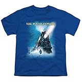 Polar Express Big Train Unisex Youth T Shirt, Royal, Small