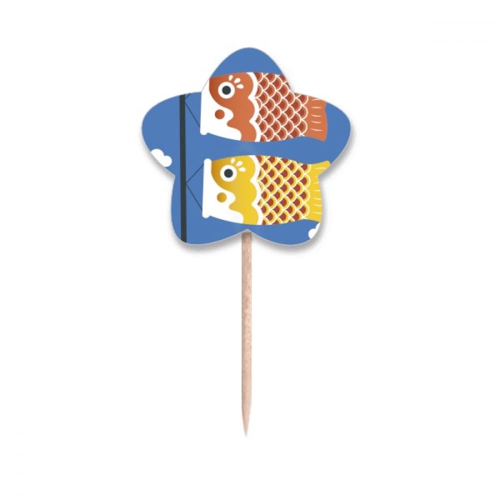 Piques à cupcakes drapeau japonais avec finitions soignées pour réception élégante