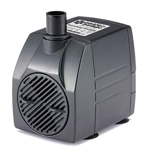 PonicsPump 120 GPH Submersible Pump for Fountains, Statuary, Aquariums & more. Comes with 1 year limited warranty. (120 GPH : 16' Cord)