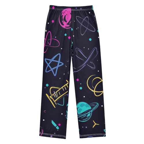 ZZXXB Physical Planet Boys Long Pants Soft Trousers Elastic Waist Kids Lounge Bottoms with Pockets S-XL