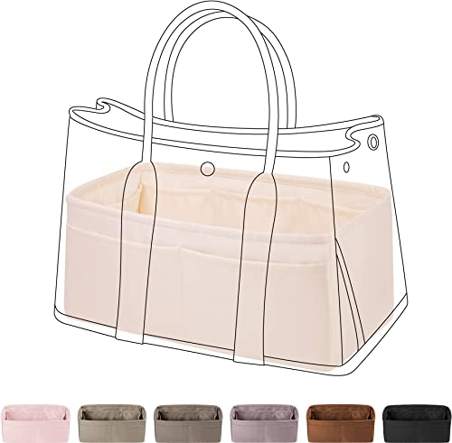 DGAZ Seidiger Handtasche Tasche Organizer, Luxuriöser Handtaschen und Tote Organizer, Simplicity Tasche in Tasche Organizer für Garden Party 30/36 Taschen (Craie, GP36) Cover