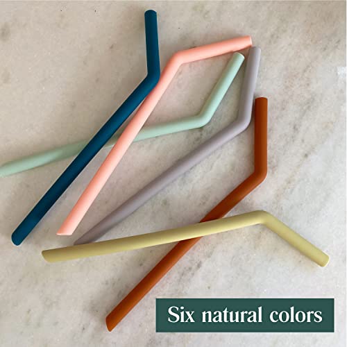 Simka Rose Silicone Straws - Reusable, Short, 5-Inch Bendy Kids Straws - Bpa Free Baby & Toddler Straw Set With Cleaning Brush - Multicolor #TOP7